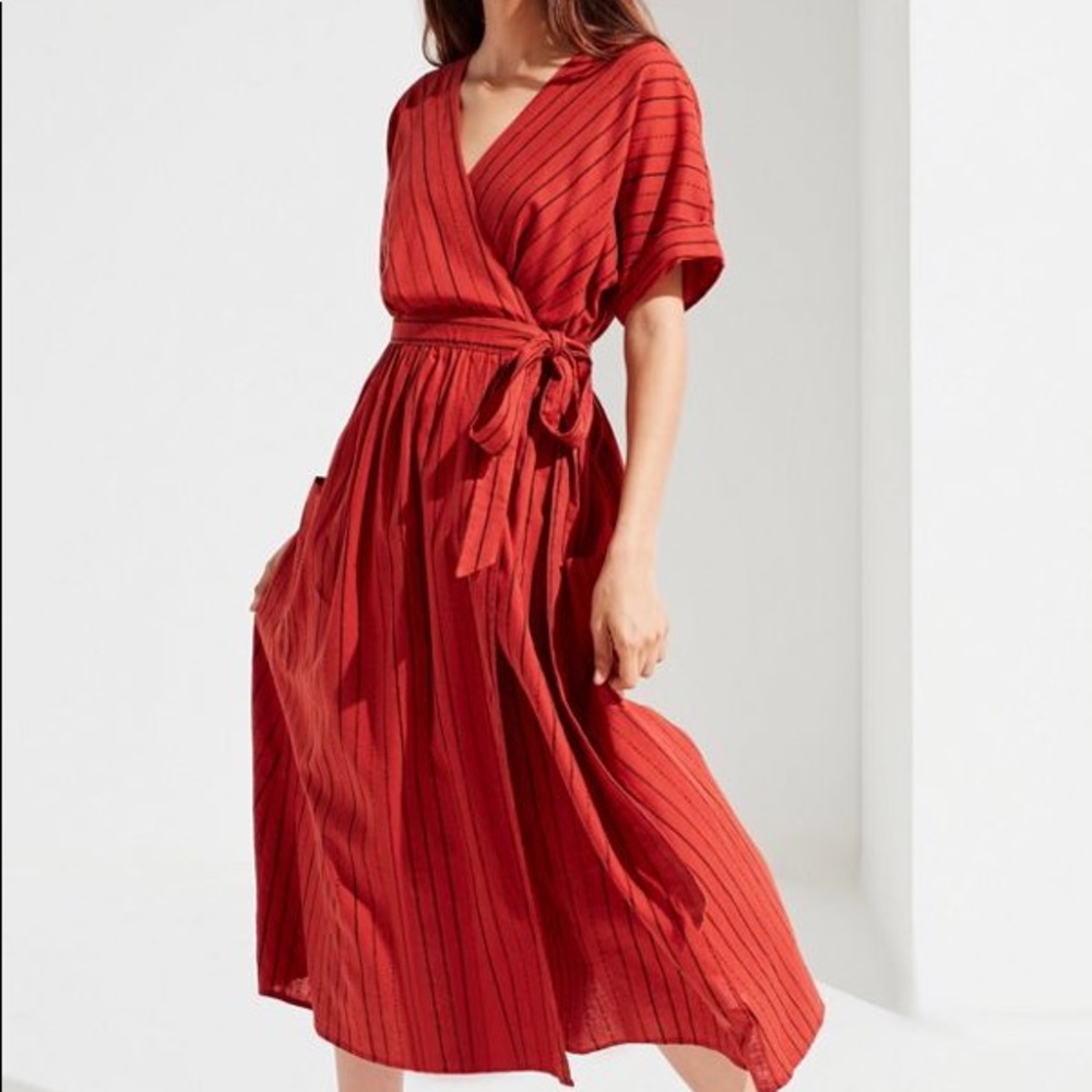 Urban Outfitters Gabrielle Linen Wrap Dress